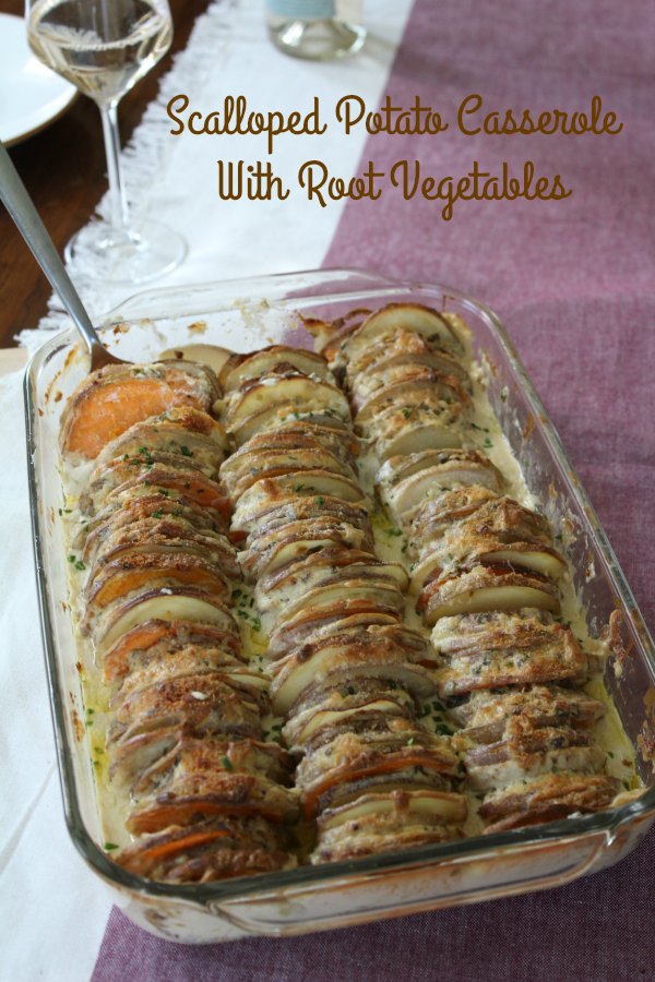 Scalloped Potato Casserole With Root Vegetables on Food Wine Sunshine