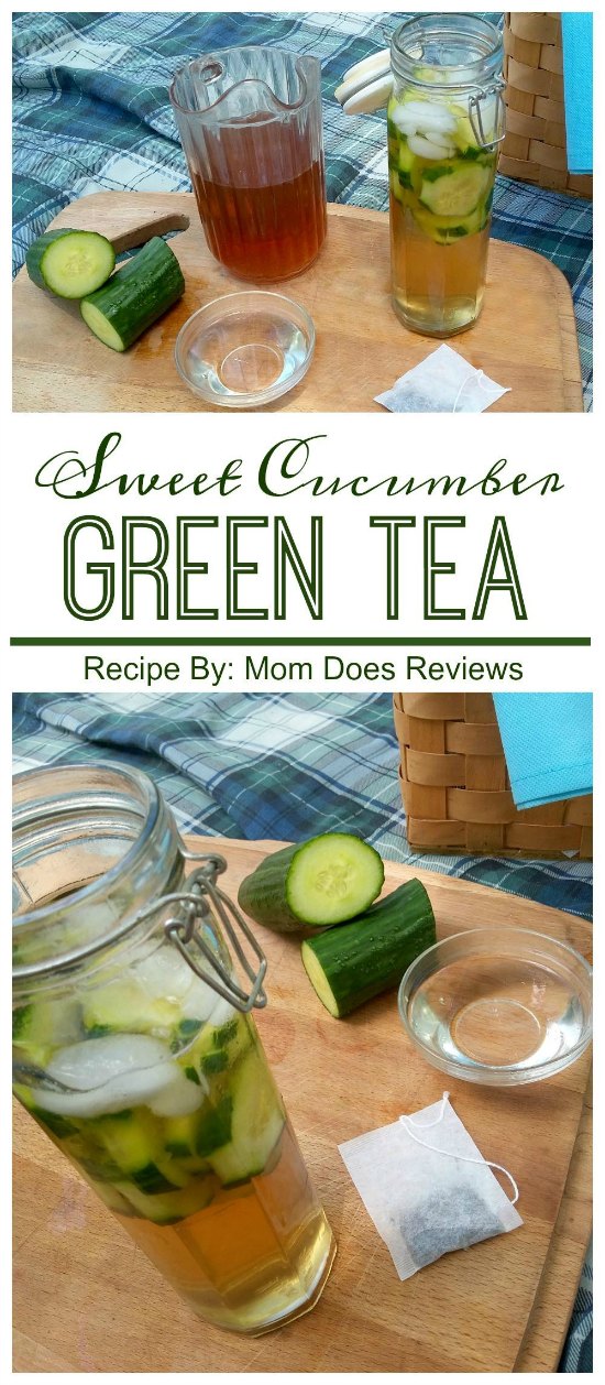 Sweet Cucumber Green Tea Recipe featured on Food Wine Sunshine