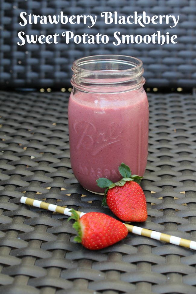 Strawberry Blackberry Sweet Potato Smoothie on Food Wine Sunshine