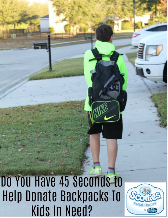 Do You Have 45 Seconds to Help Donate Backpacks To Kids In Need? - Food Wine Sunshine