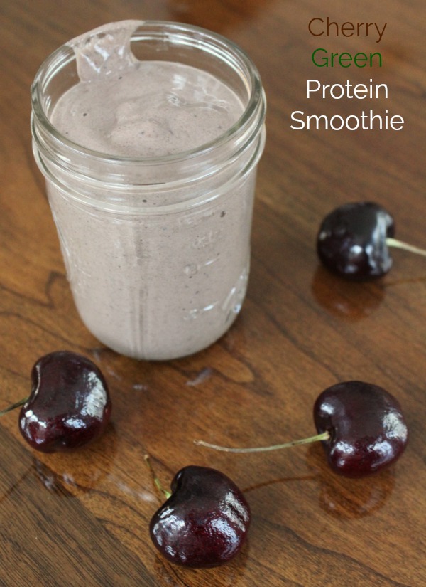 Healthy Cherry Green Protein Smoothie 