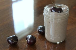 Cherry Green Protein Smoothie - Food Wine Sunshine