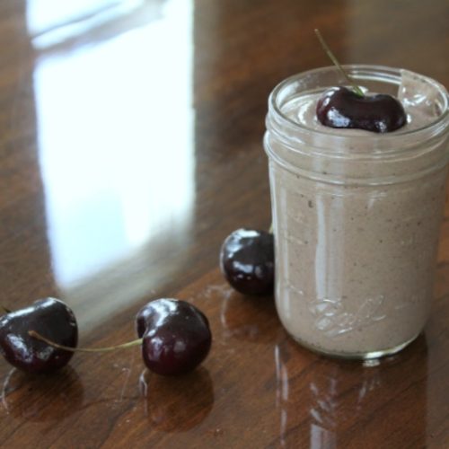 Cherry Green Protein Smoothie - Food Wine Sunshine