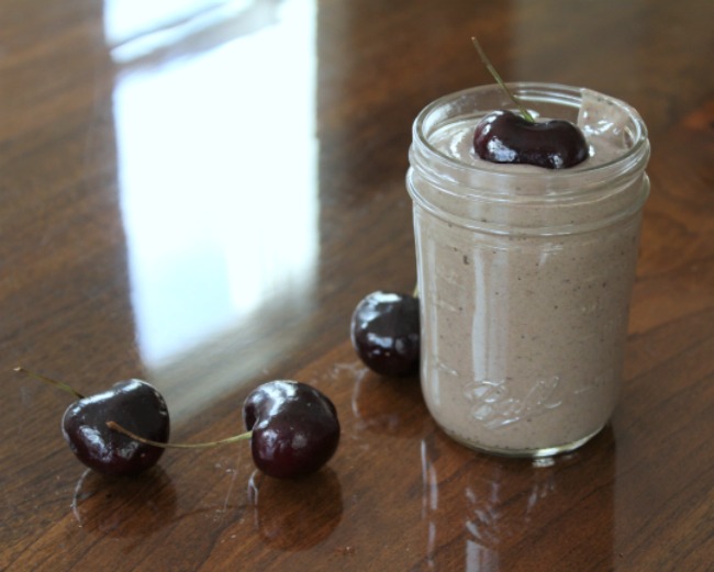 Cherry Green Protein Smoothie - Food Wine Sunshine