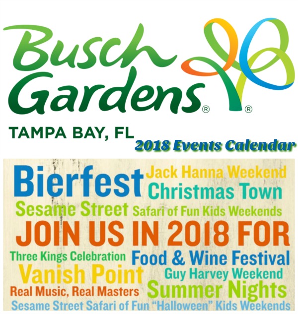 Busch Gardens Tampa Bay 2018 Events Calendar