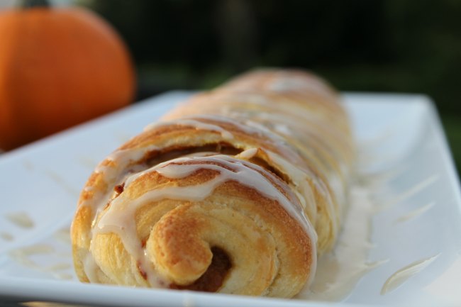 Easy Pumpkin Roll With Maple Drizzle Using Crescent Rolls