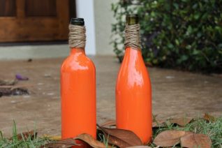 How To Make Easy DIY Wine Bottle Pumpkins - Food Wine Sunshine