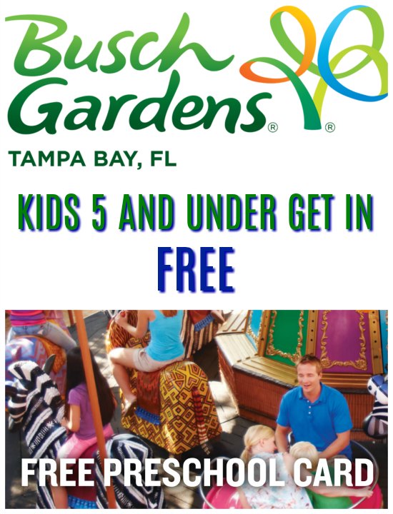 Busch Gardens Preschool Card Busch Gardens Tampa Bay