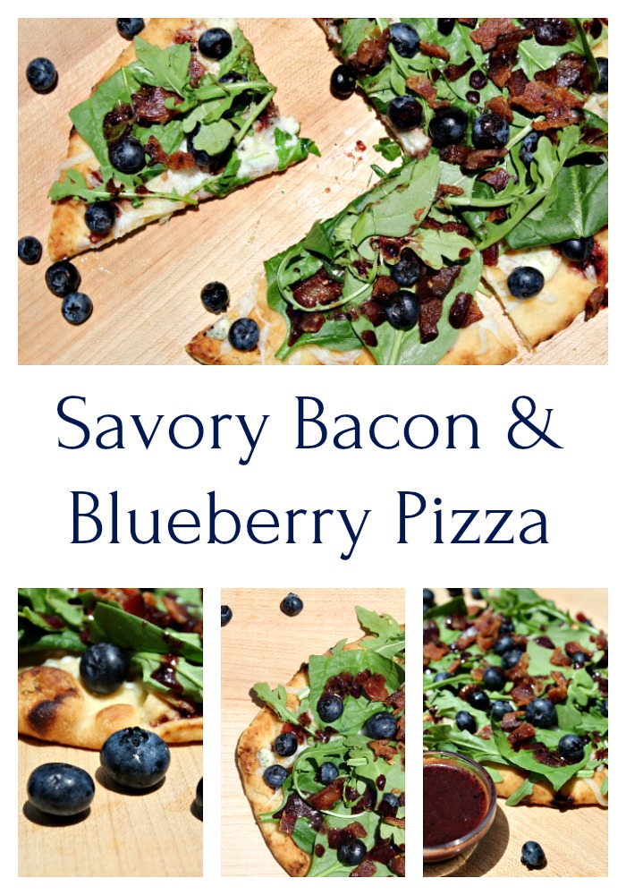 Bacon and Blueberry Pizza With Blueberry Balsamic Drizzle