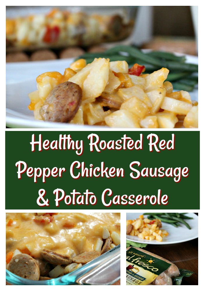 Delicious Roasted Red Pepper Chicken Sausage and Potato Casserole