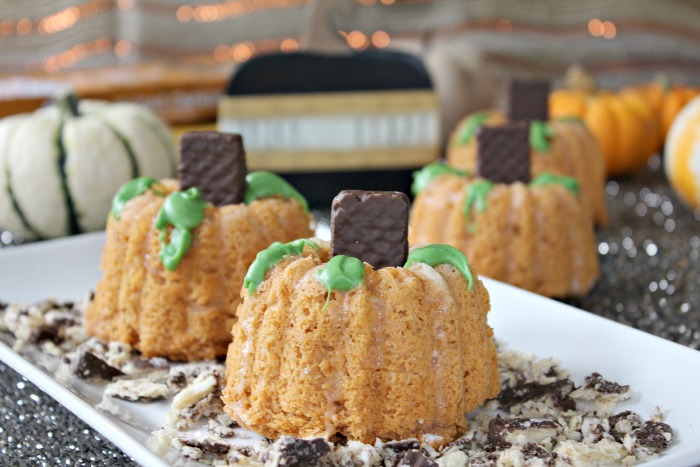 Mini Pumpkin Angel Food Bundt Cakes