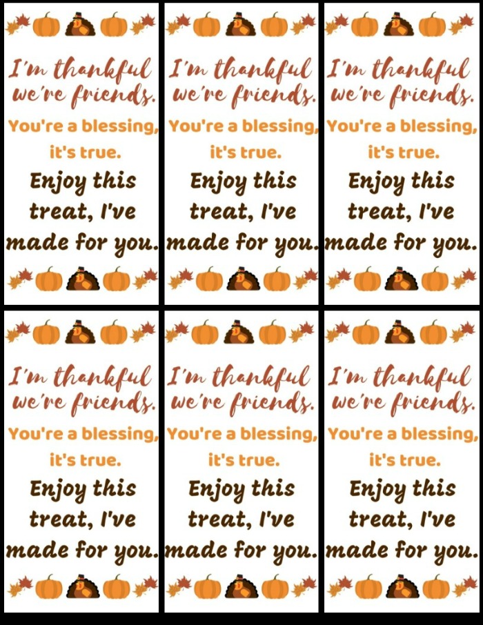 Thanksgiving Gift Tag Printable