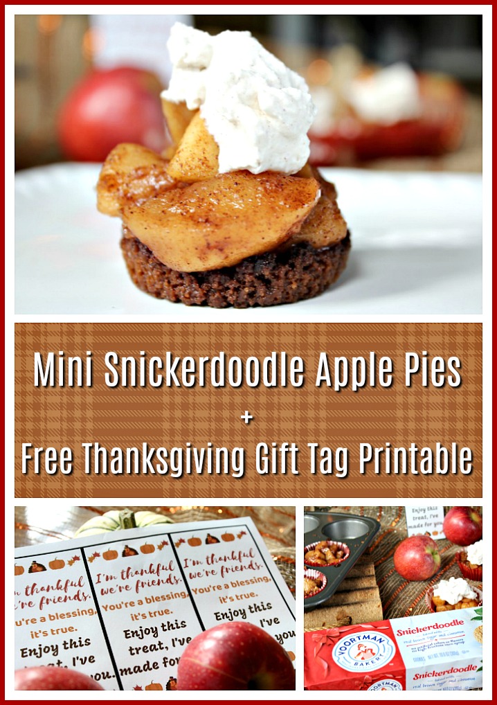 Mini Snickerdoodle Apple Pies and thanksgiving printable