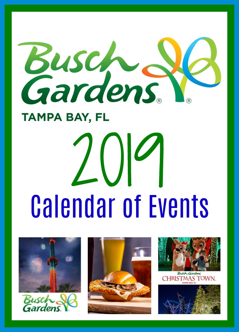 2019 Busch Gardens Tampa Calendar Of Events Busch Gardens