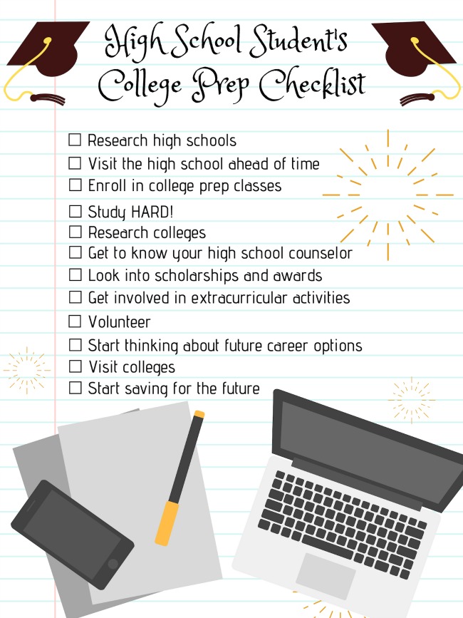 High School Student's College Prep Checklist