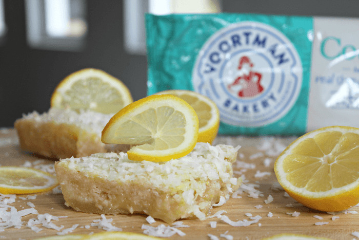 Coconut Lemon Bars with cookie crust