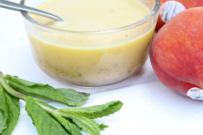 Homemade Mint and Peach Vinaigrette Dressing