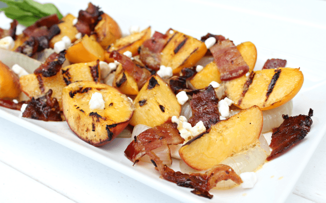 Grilled Peach Salad with Bacon