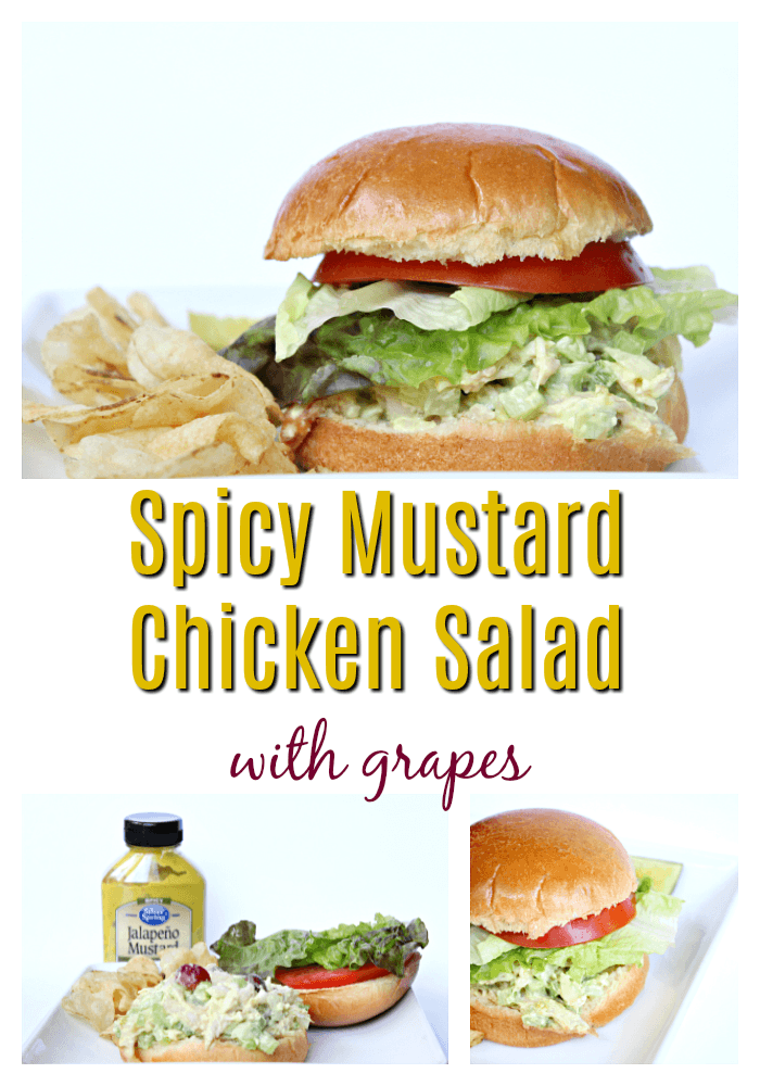 Spicy Mustard Chicken Salad with Grapes