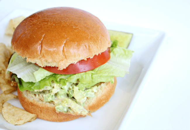 Healthy Mustard Chicken Salad with grapes 