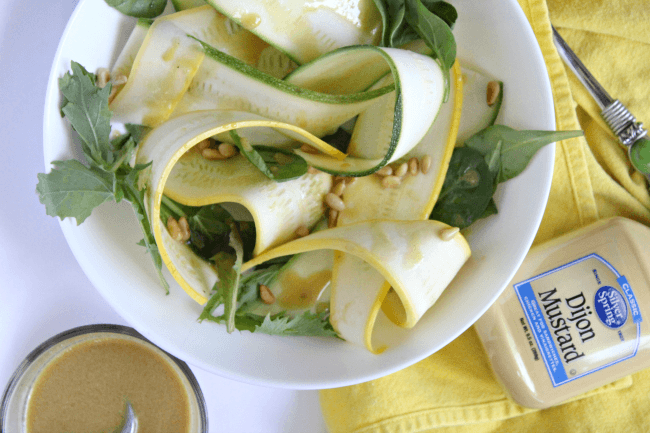 Zucchini and Squash Salad with Honey Mustard Vinaigrette Dressing