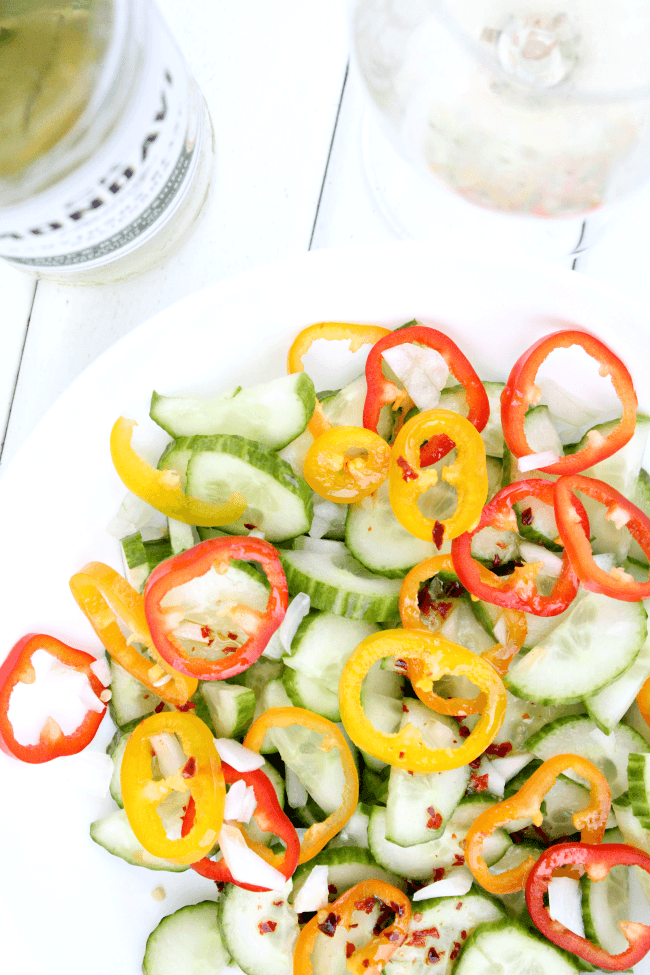 Easy Cucumber Salad with homemade dressing