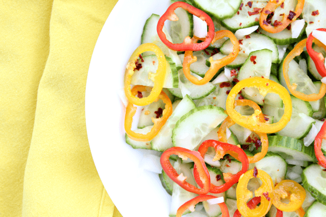 Summer Cucumber Salad with Spicy Vinaigrette Dressing