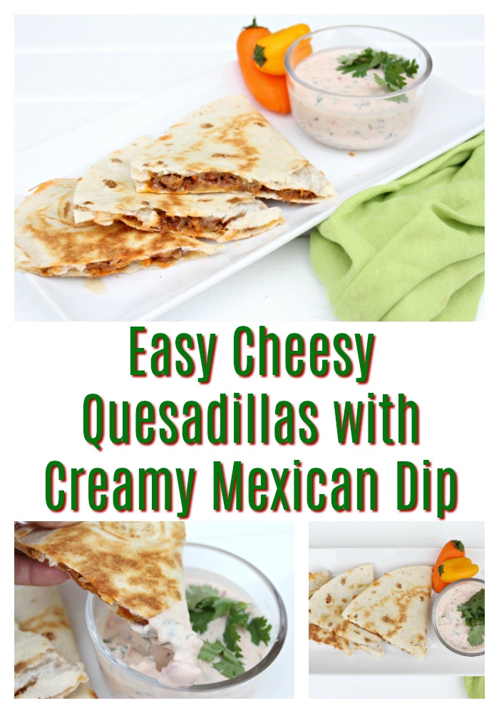 Delicious Cheese Quesadillas with Mexican dip