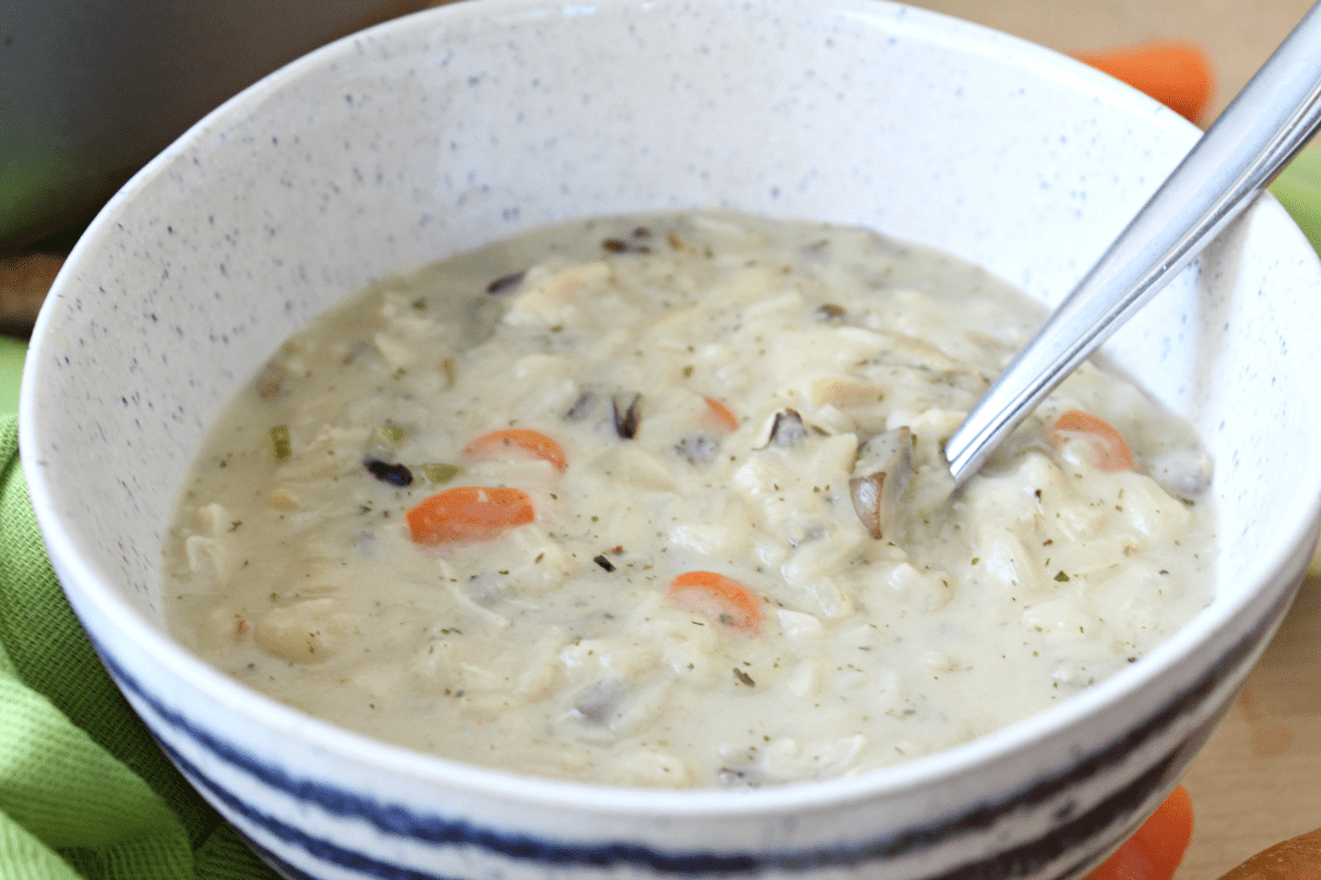 Easy Creamy Turkey and Wild Rice Soup