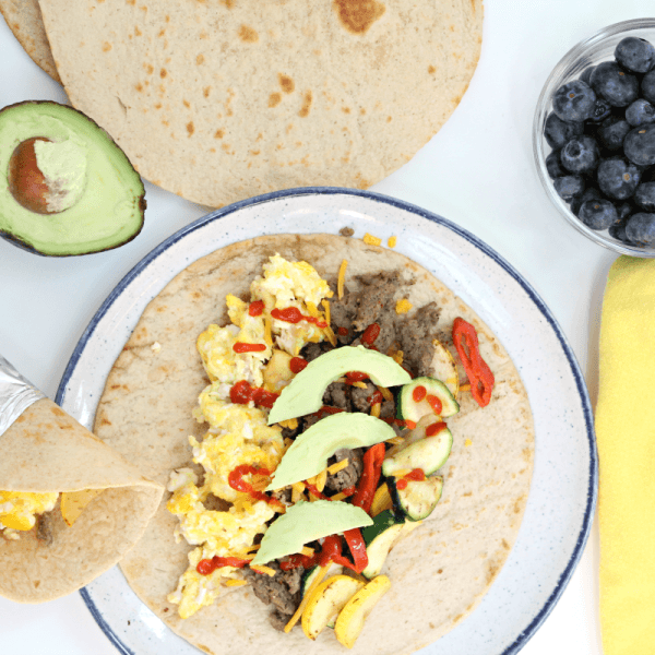 Easy Protein Packed Turkey Sausage Breakfast Burritos