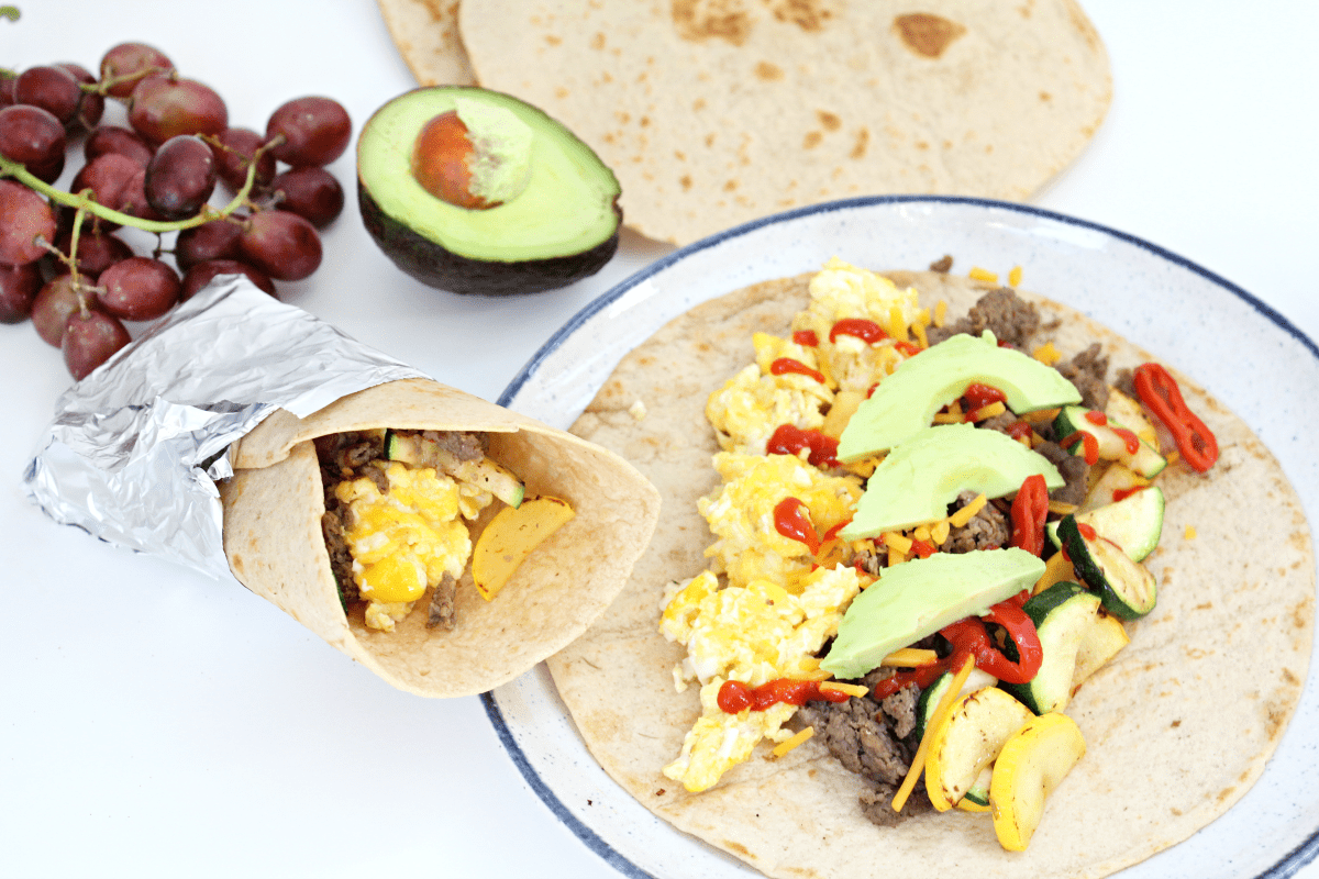 Tasty Turkey Sausage Breakfast Burritos