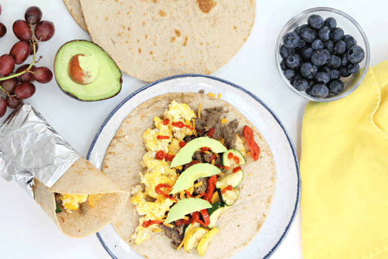Easy Protein Packed Turkey Sausage Breakfast Burritos