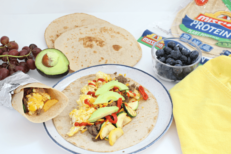 Easy Protein Packed Turkey Sausage Breakfast Burritos