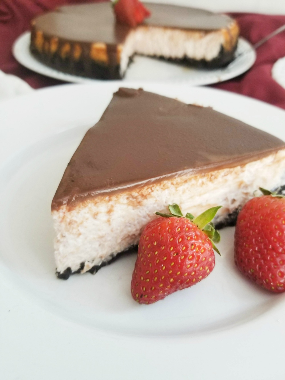 Strawberry Cheesecake with Chocolate Ganache