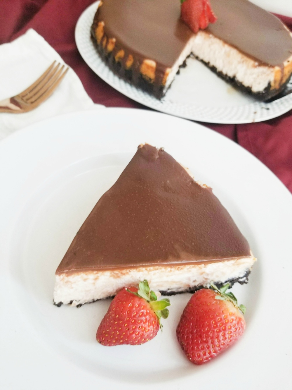 Tasty Chocolate Covered Strawberry Cheesecake 