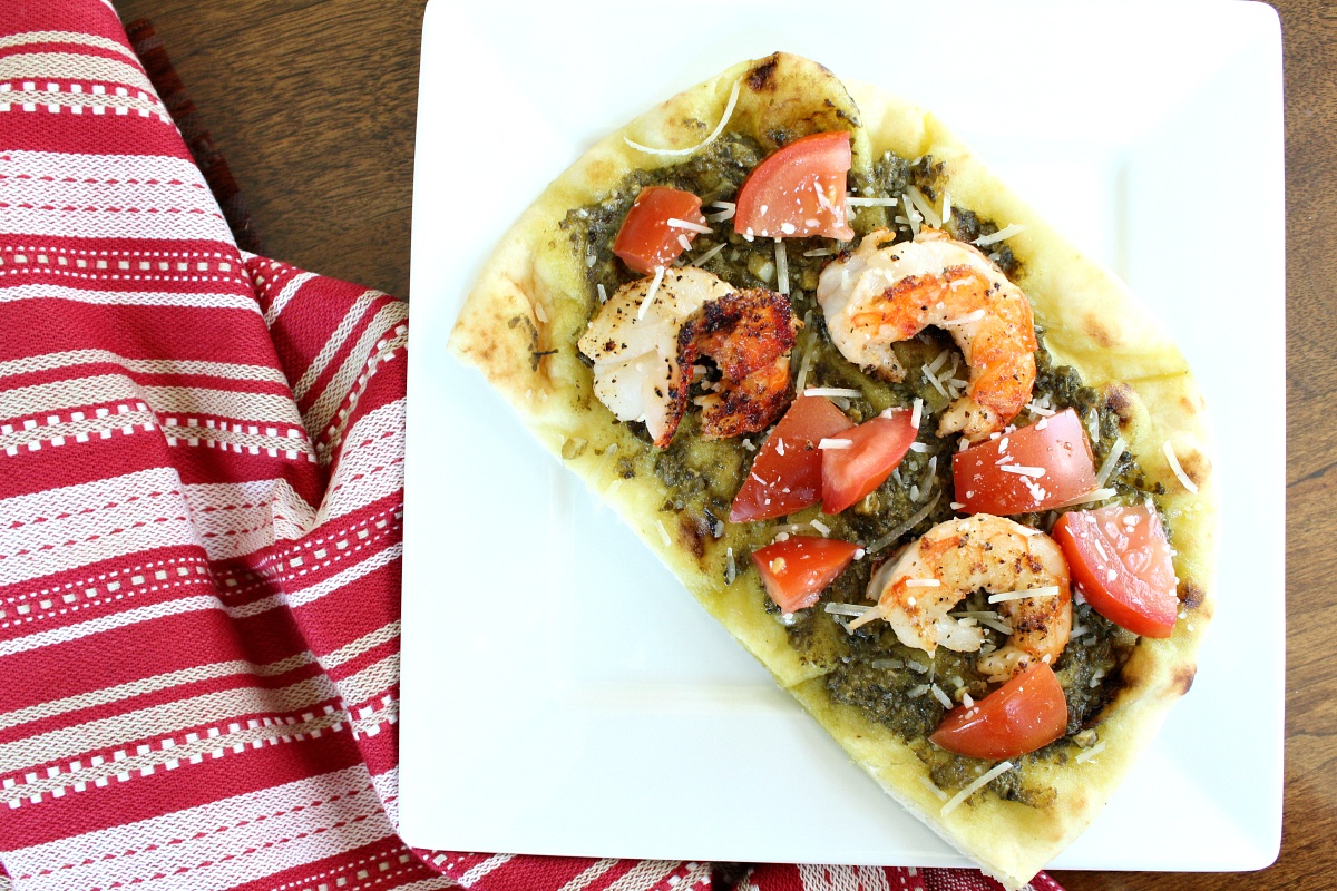 Shrimp and Pesto Flatbread