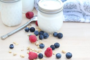 homemade vanilla yogurt closed jars