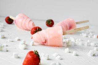 Homemade Strawberry Milk Popsicles