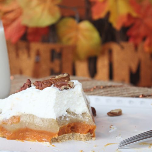 No Bake Triple Layer Pumpkin Pudding Pie