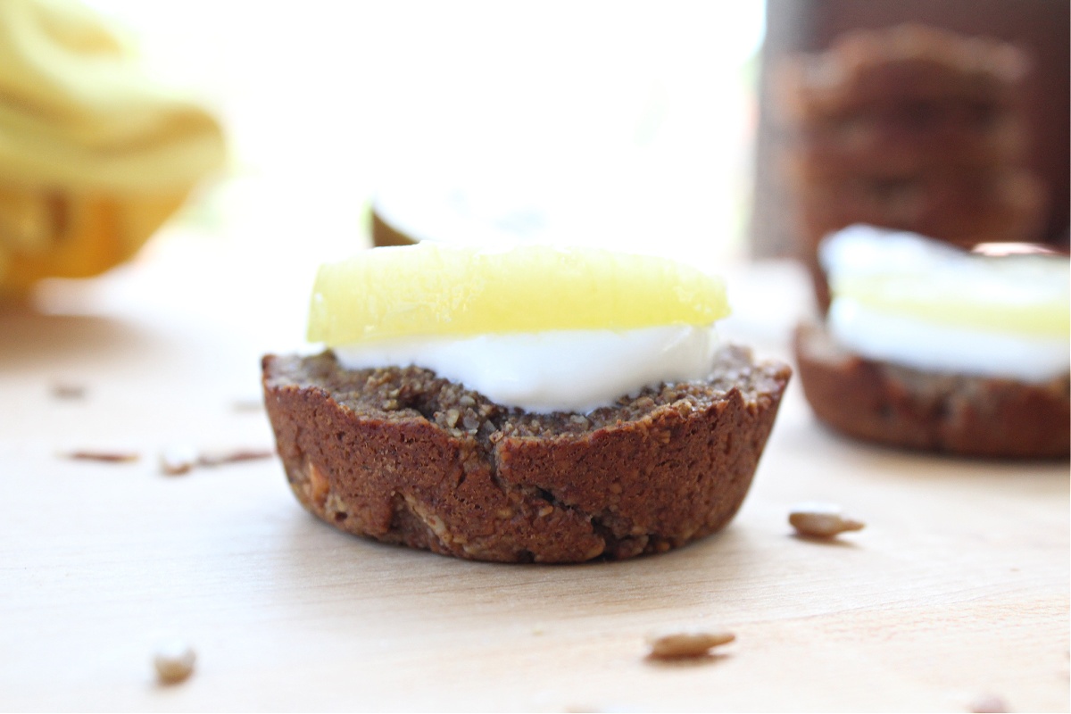 Apple Banana Protein Cookies topped with kiwi