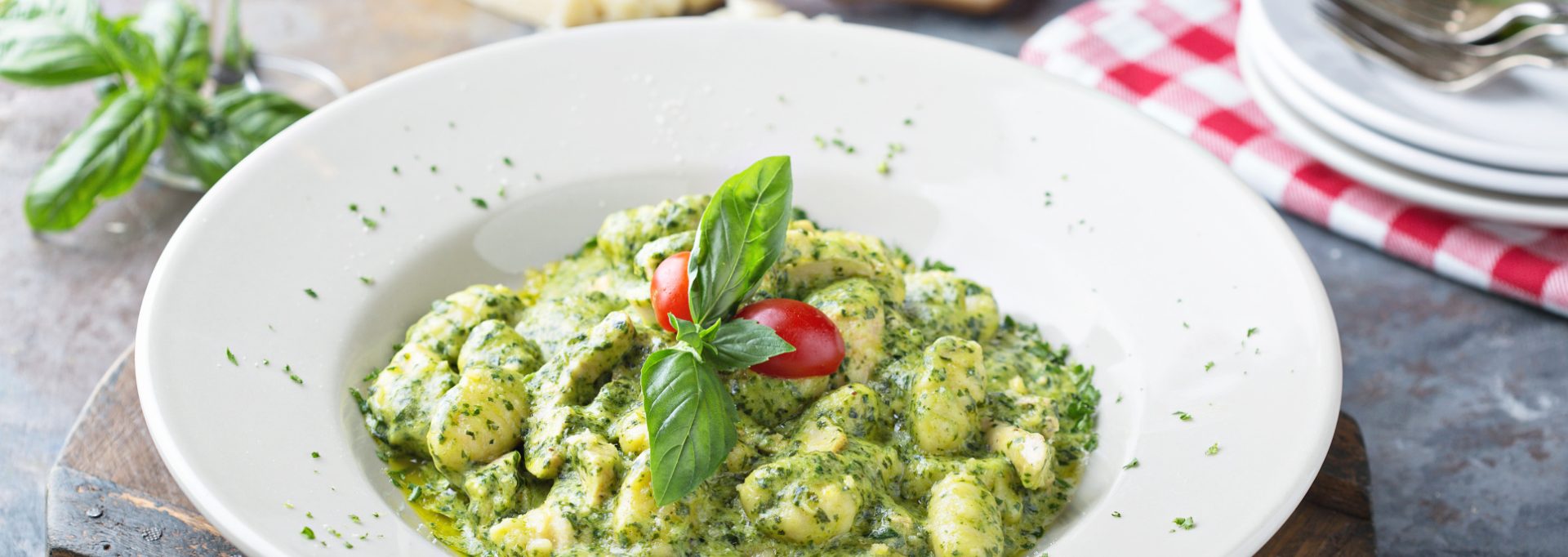 Homemade Pesto Gnocchi