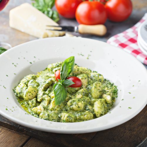 Homemade Pesto Gnocchi