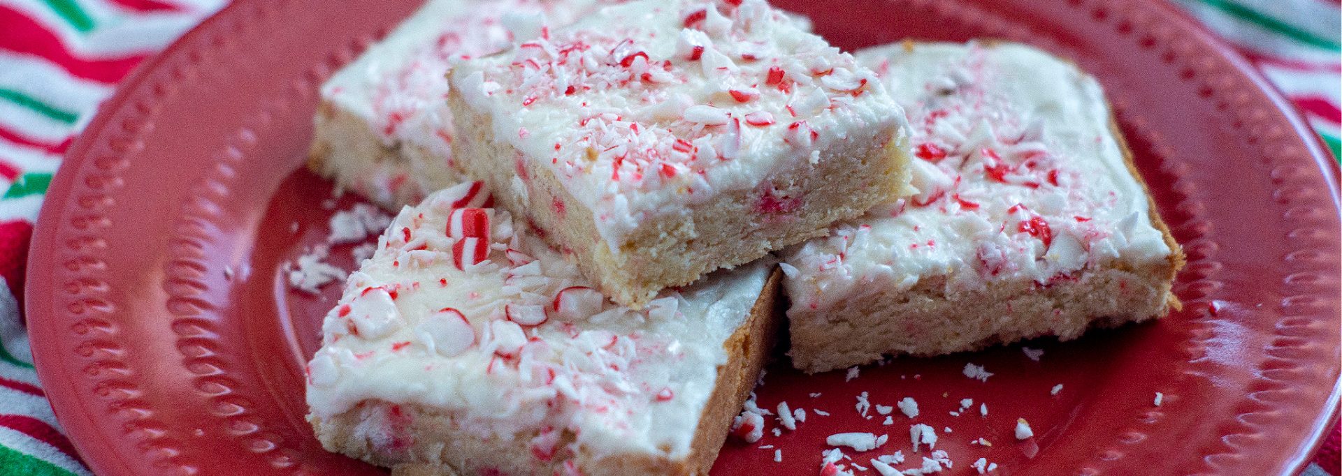 Peppermint White Chocolate Blondies Feature