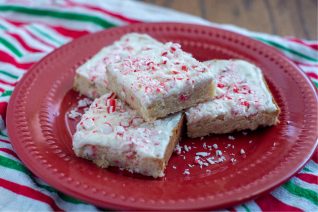 Peppermint White Chocolate Blondies Feature