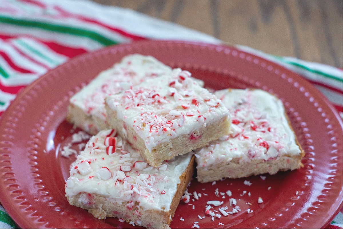 Peppermint White Chocolate Blondies 