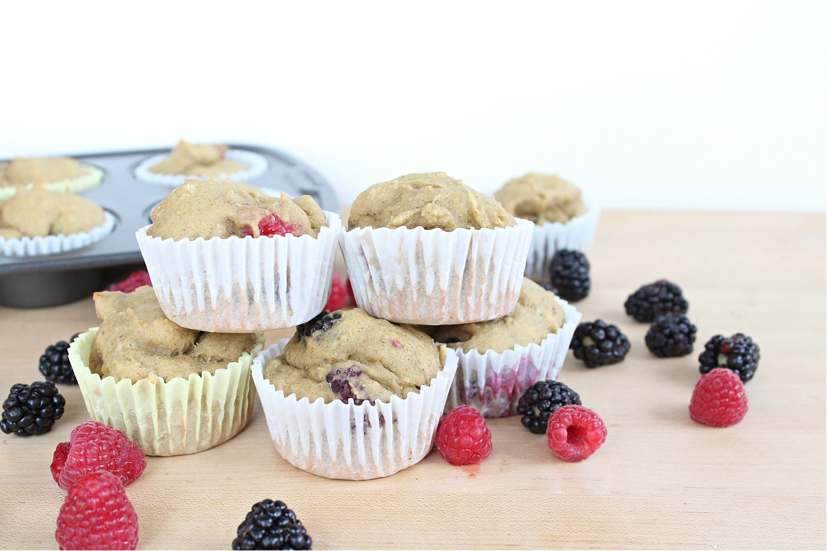 protein avocado berry muffins