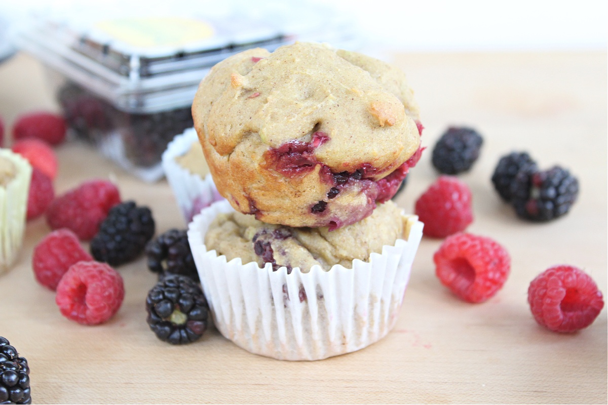 raspberry blackberry muffins