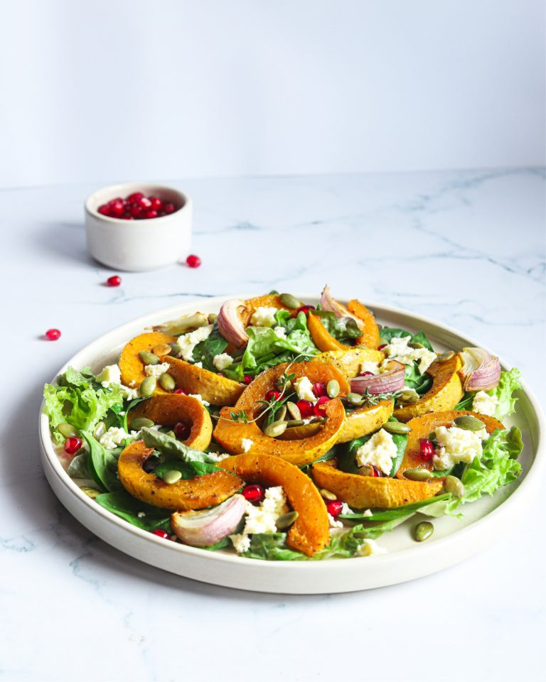 Roasted Pumpkin Salad With Homemade Honey Vinaigrette Dressing
