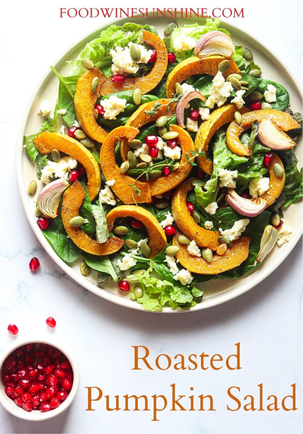 Roasted Pumpkin Salad With Homemade Honey Vinaigrette Dressing