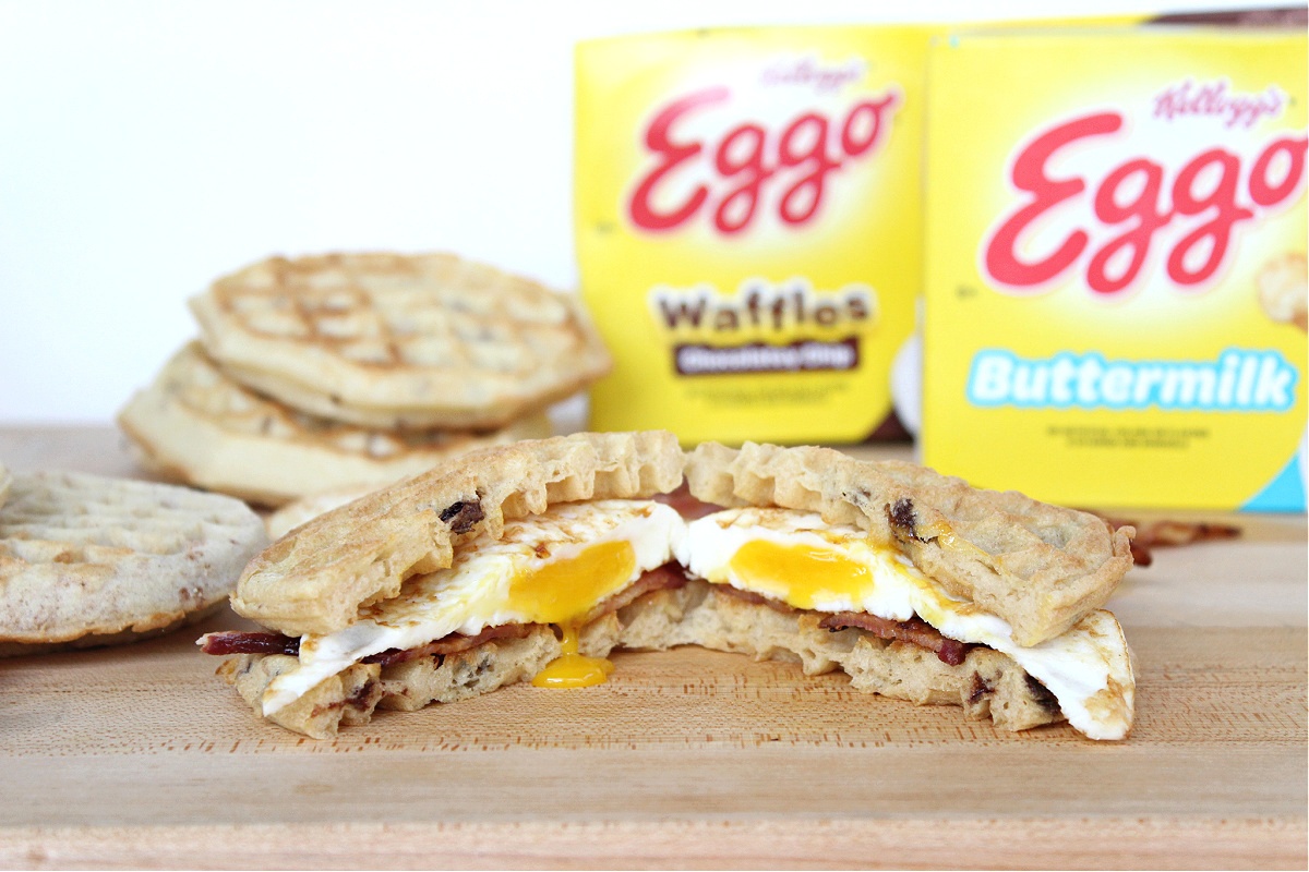 Waffle Breakfast Sandwiches made with Eggo Waffles